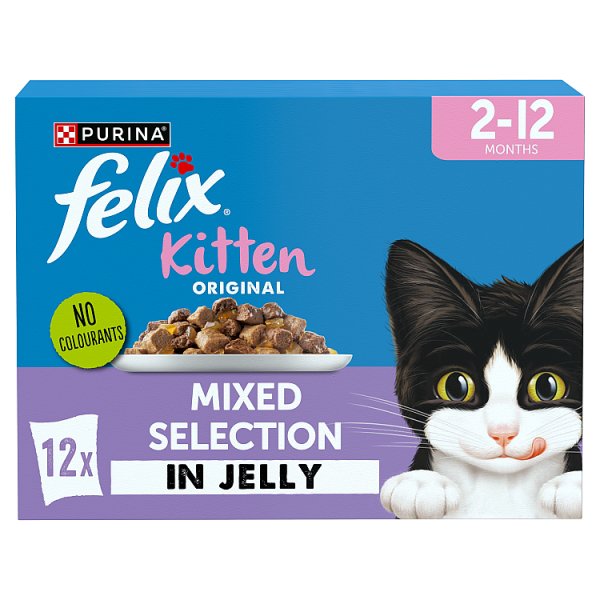 FELIX Original Kitten Mixed Selection in Jelly Wet Cat Food 12x85g kittenfood