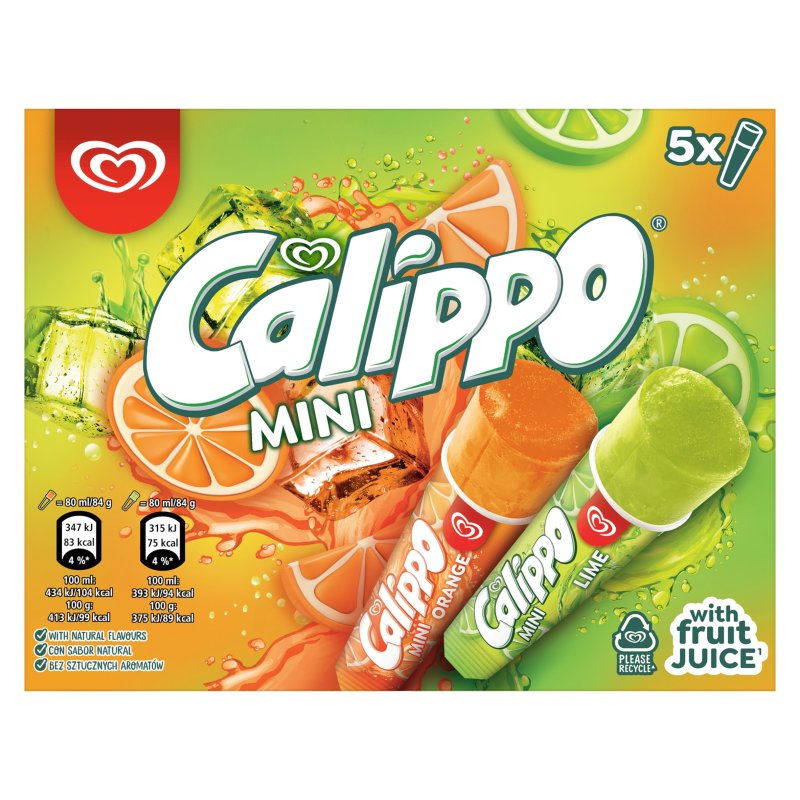 Calippo Ice Lolly Mini (Orange / Lemon / Lime) 5 Multipack
