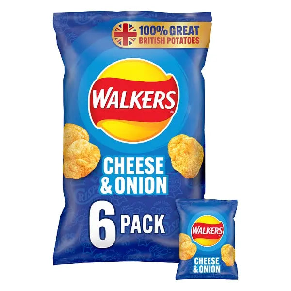 WALKERS MULTIPACK 6*25G CRISPS/SNACKS BIG PACK SHARING BAG