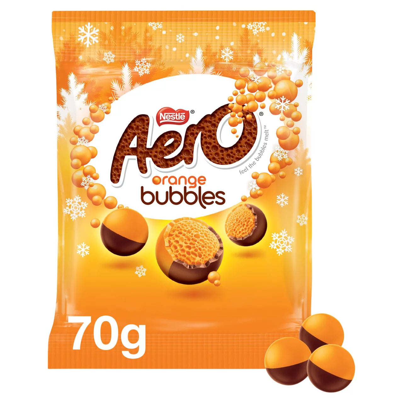 Aero Smooth bubbly milk chocolate pieces.