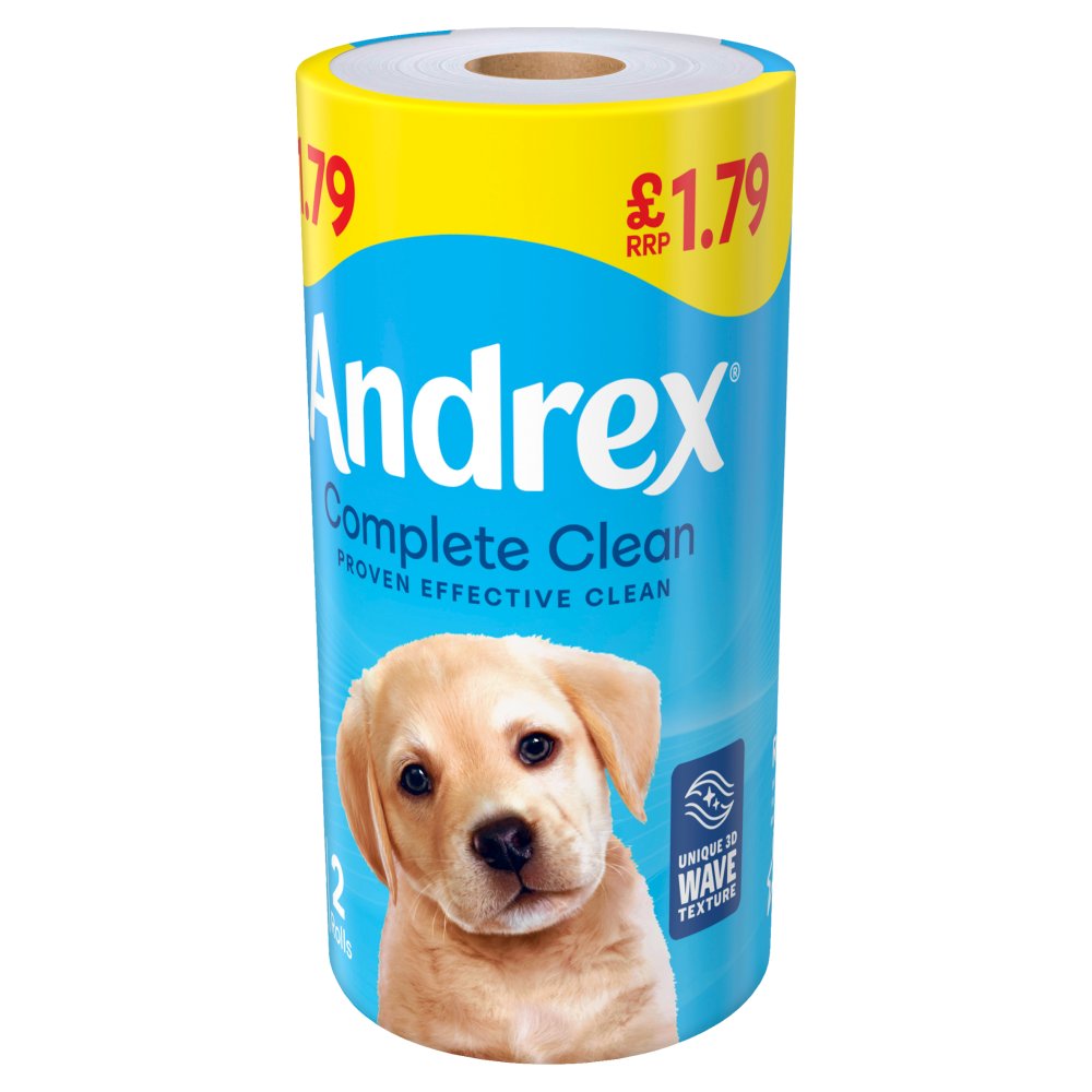 Andrex Complete Clean Toilet Tissue 2 Roll PMP £1.79