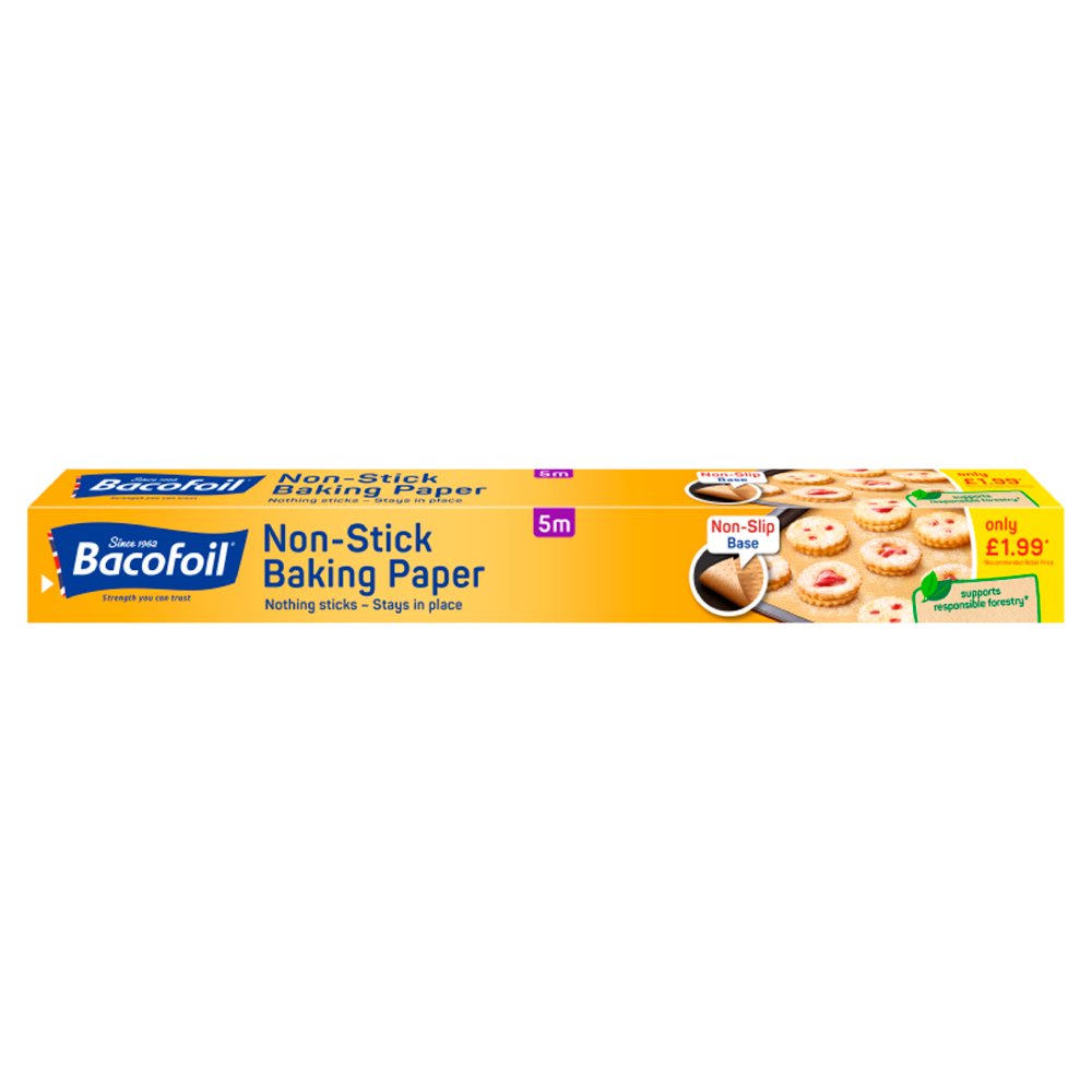 Bacofoil Non-Stick Non-Slip Baking Paper 380mm x 5m £1.99