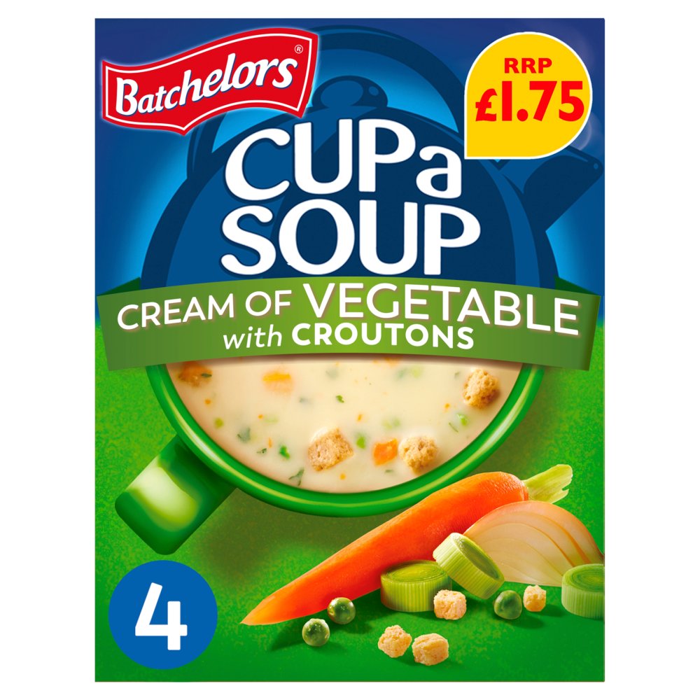 Batchelors Cup a Soup, Cream of Mushroom with Croutons x4 99g