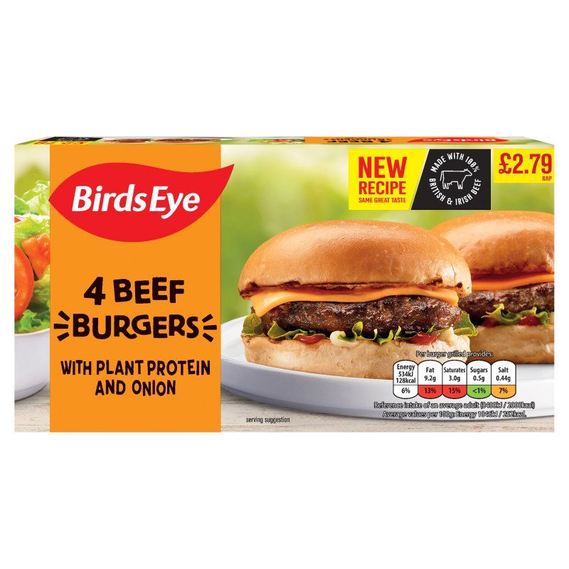 Birds Eye 4 Beef Burgers 227g Price Marked £2.79