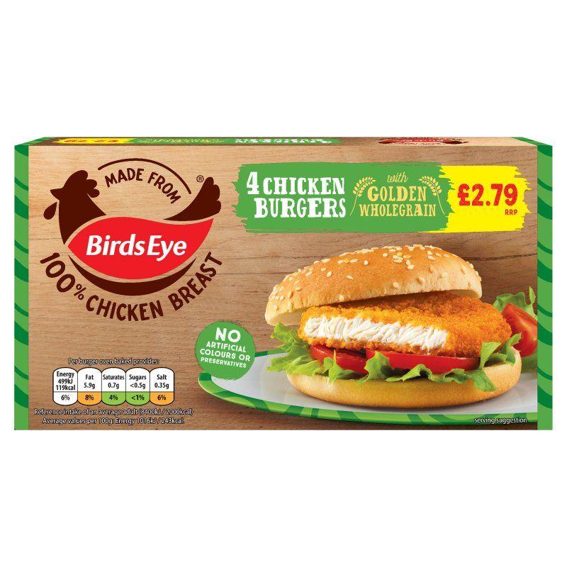 Birds Eye 4 Chicken Burgers 200g Price Marked £2.79