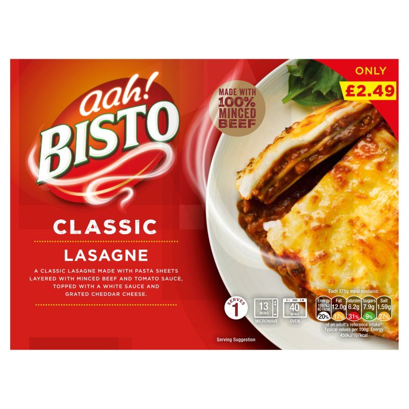 Bisto Beef Lasagne 375g Price Marked £2.49