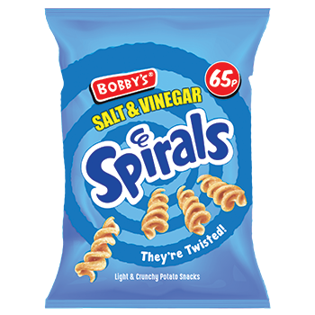 Bobbys Spirals salt and vinegar 28g 65p