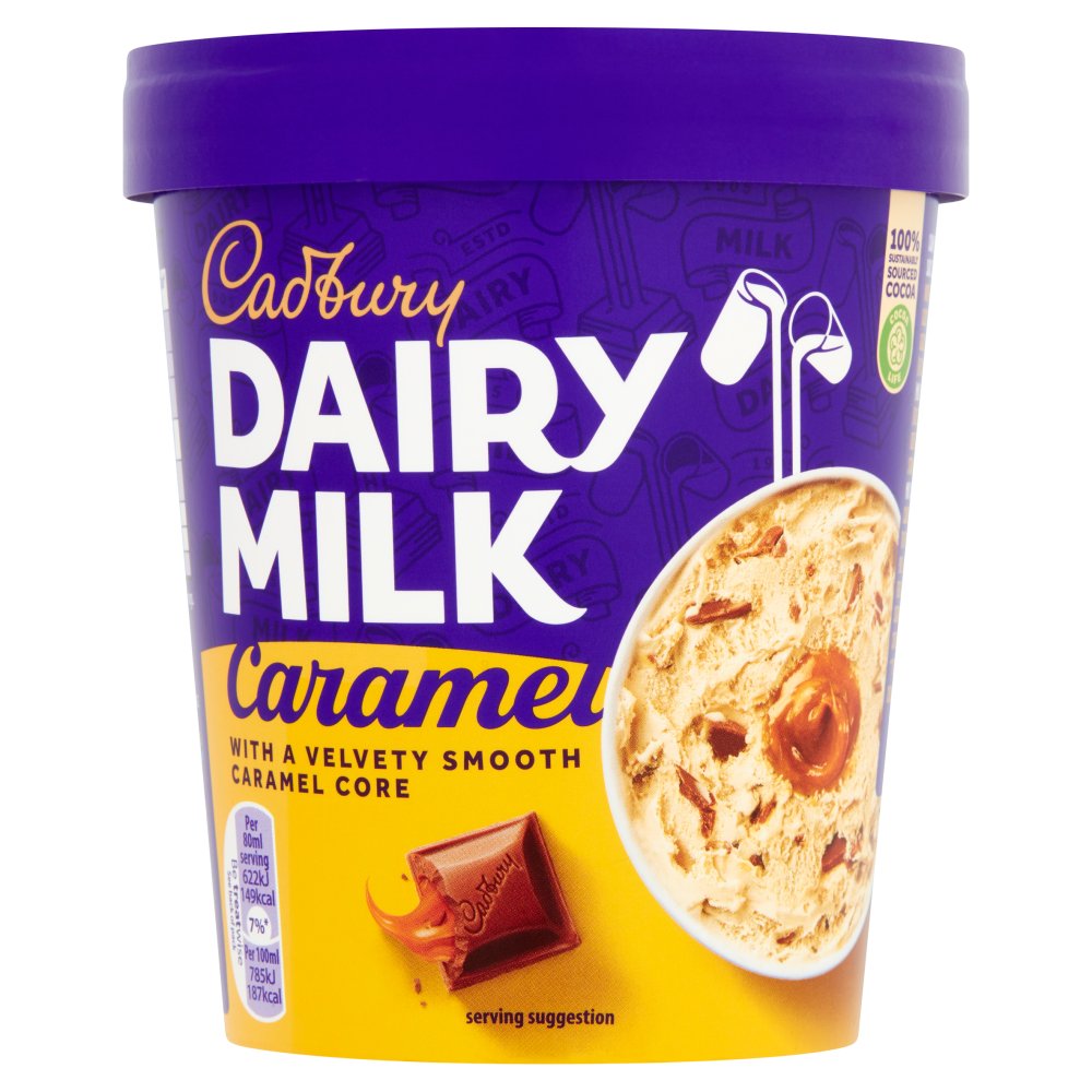Cadbury Dairy Milk Caramel Ice Cream Tub 480ml icecream