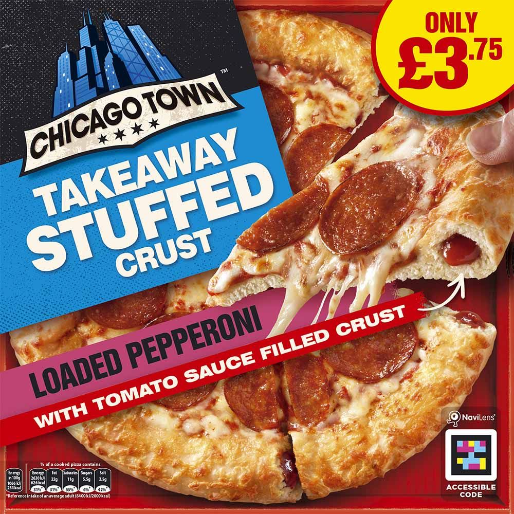 Chicago Town Stuffed Crust Takeaway Pepperoni 490g Price Marked £3.75