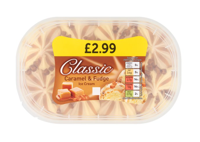 Classic Caramel & Fudge Ice Cream 900ml £2.99PM cheap icecream