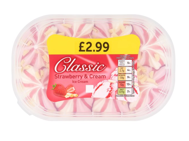 Classic Strawberry & Cream Ice Cream 900ml £2.99PM icecream cheap