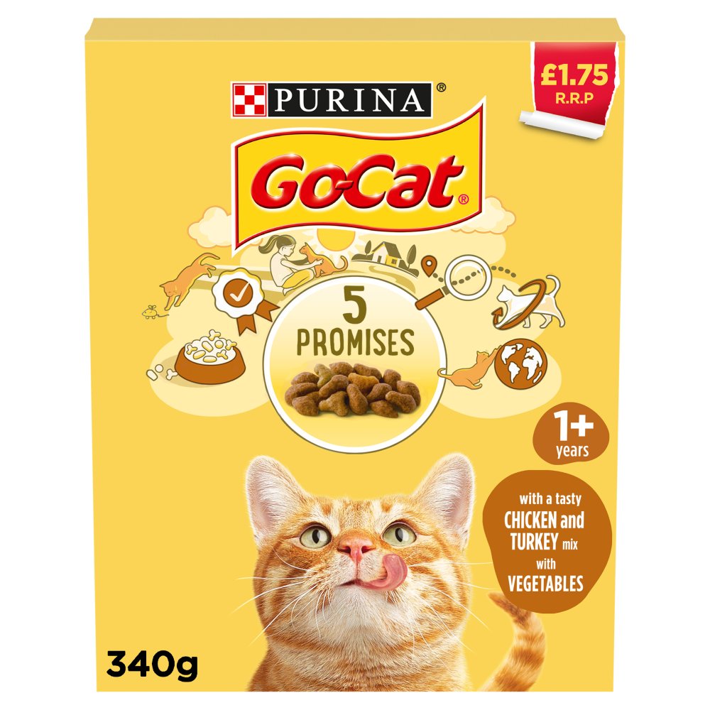 GO-CAT Dry Cat Food 340g PMP