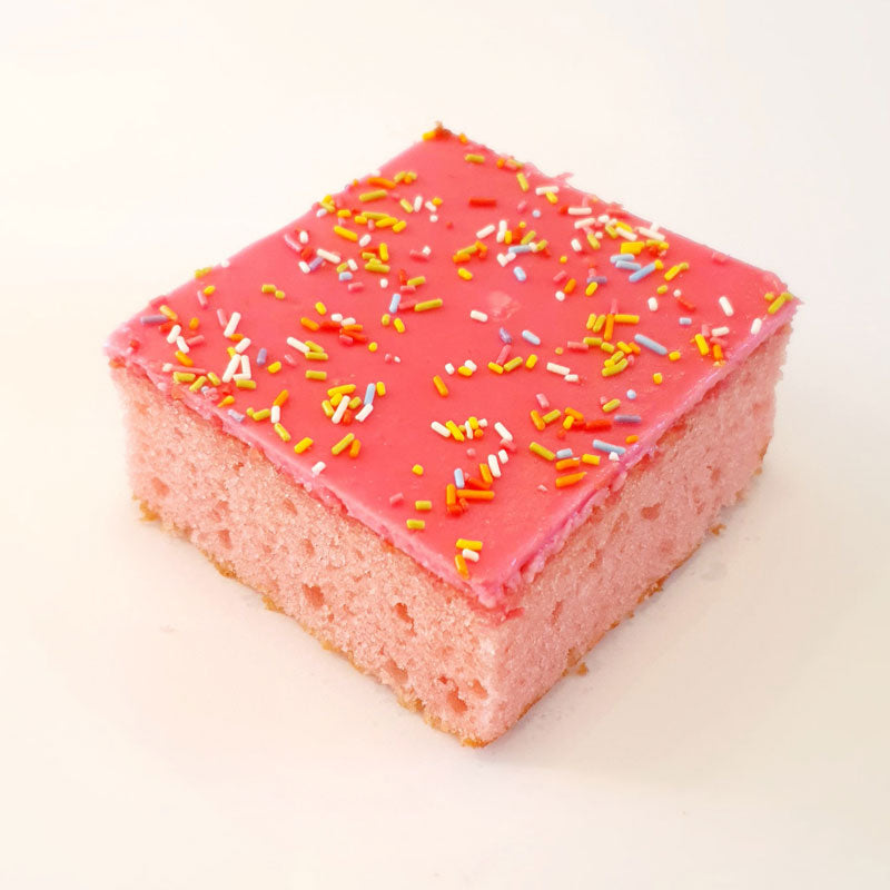 Hunts Bakery Strawberry Sponge with icing and sprikles
