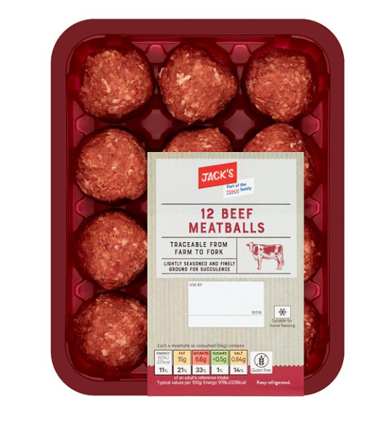Jack's 12 Beef Meatballs 336g £3.99