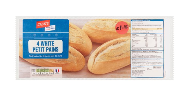 Jack's 4 White Petit Pains £1.15