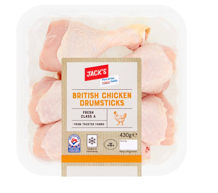 Jack's British Chicken Drumsticks 430g £2.49