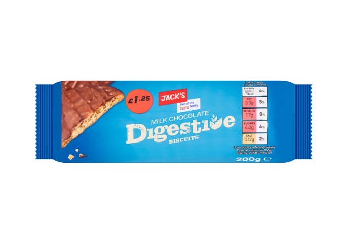 Jack's Milk Chocolate Digestive Biscuits 200g £1.25
