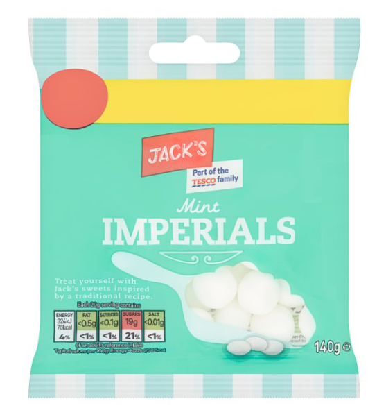 Jack's Mint Imperials 140g £1.15 2 for £2