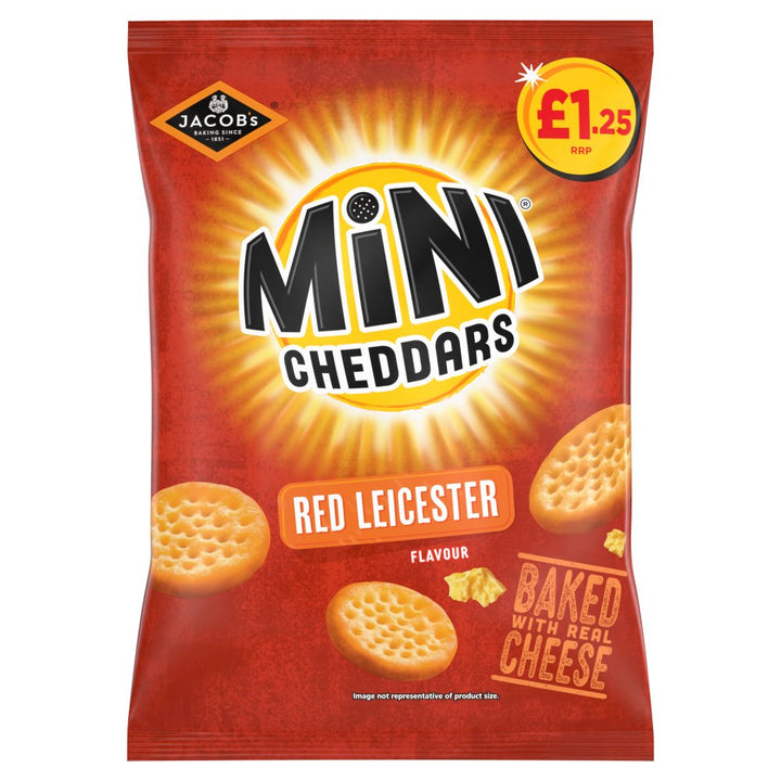 Jacob's Mini Cheddars Snacks 90g PMP £1.25 - Red Leicester