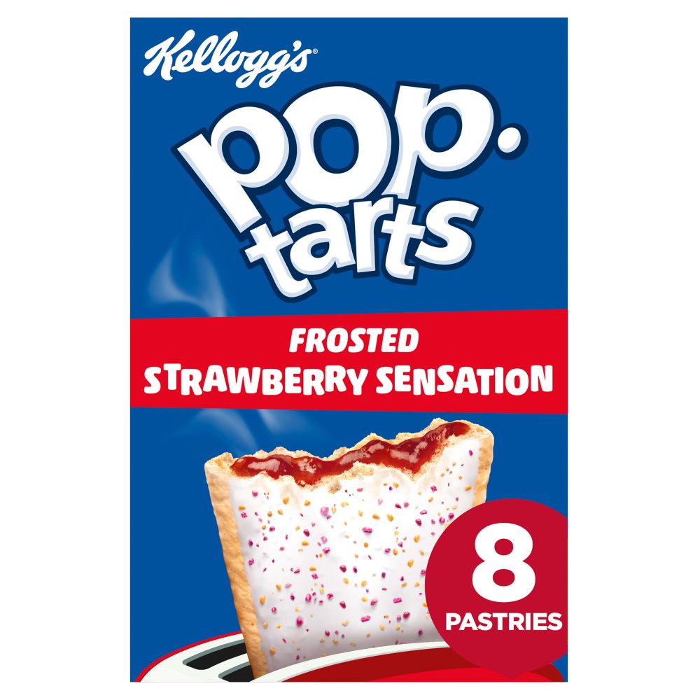 Kellogg's Pop Tarts Frosted Strawberry Pastry Snacks 8x48g