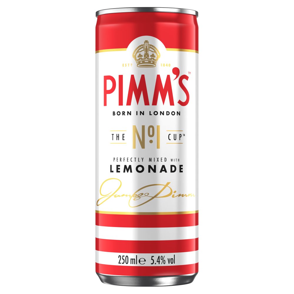 Pimm's no1 and Lemonade Ready to Drink premix 5.4% vol 250ml Can