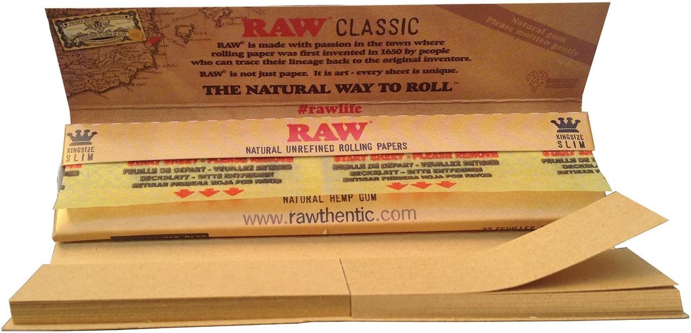 Raw Connoisseur King Size Slim Rolling Paper with Tips
