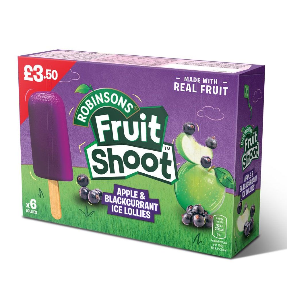 Robinsons 6 Fruit Shoot Apple & Blackcurrant Lollies Minis (12 Pack)
