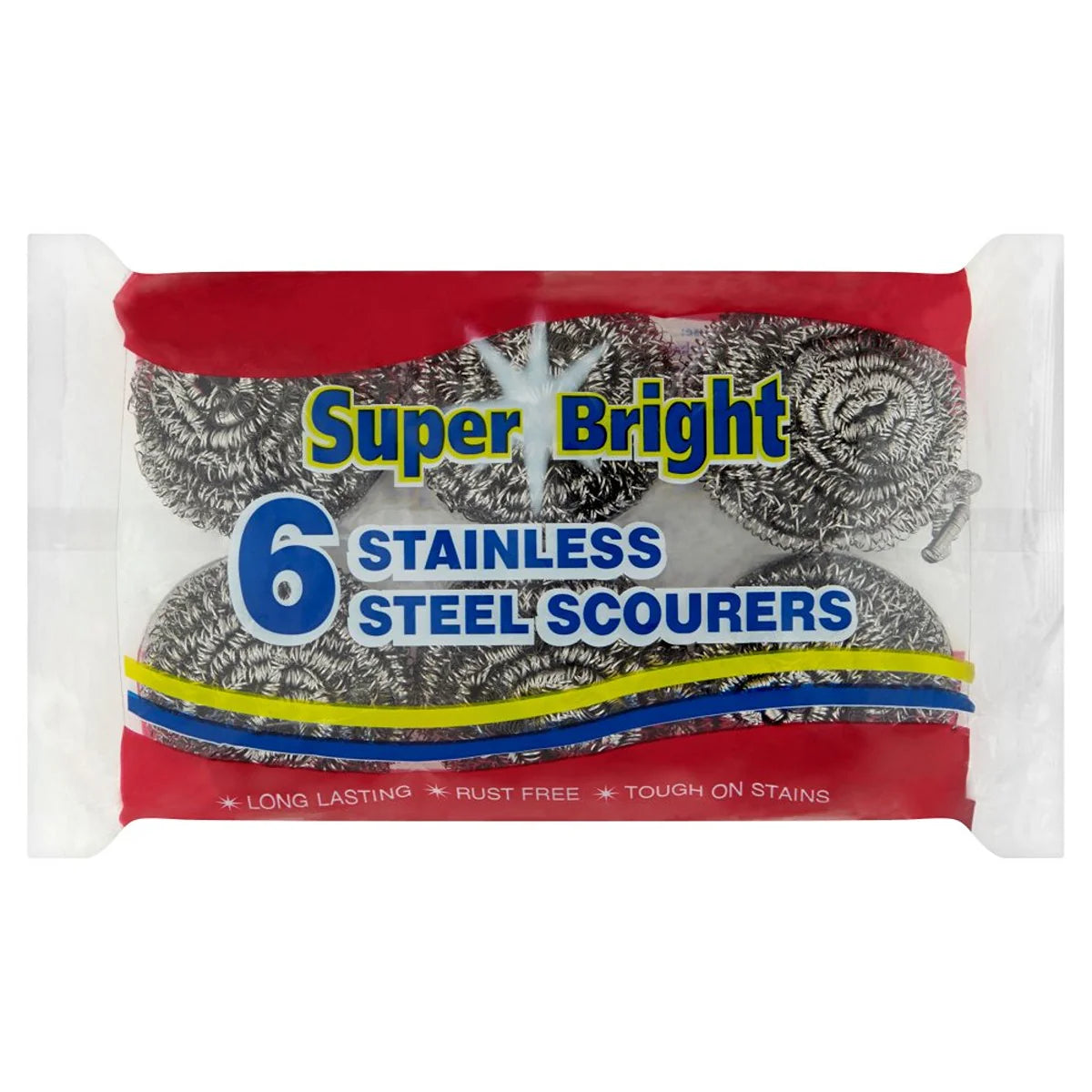 Super Bright 6 Stainless Steel Scourers