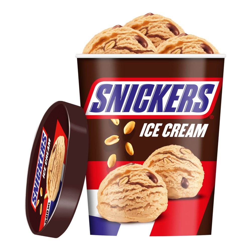 Snickers Chocolate Peanut IceCream Tub 500ml