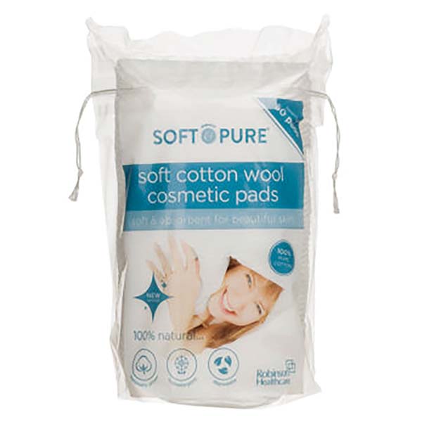 Soft & Pure Cotton Wool Oval Cosmetic Pads 50's £1.75