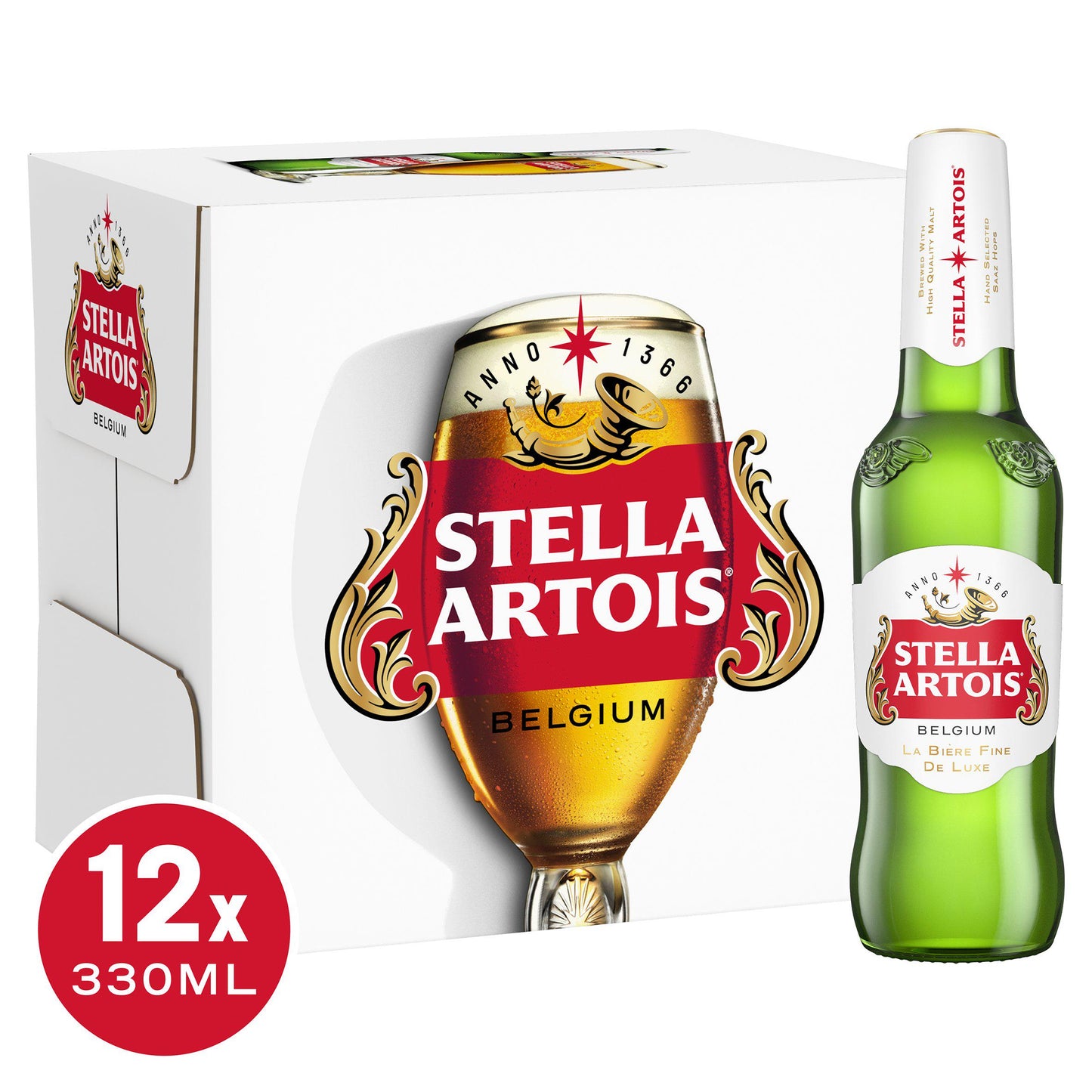 Stella Artois Belgium Premium Lager Beer 12*330ml bottles