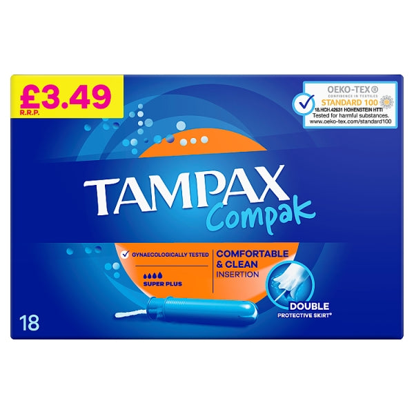Tampax Compak Super Plus 18's Pm £3.49 18's