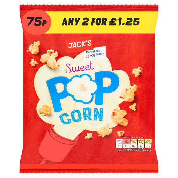Jack's Crisp Snacks Cheap 85p CRISPS CHEAPESTCRISPS - Sweet Popcorn 50g