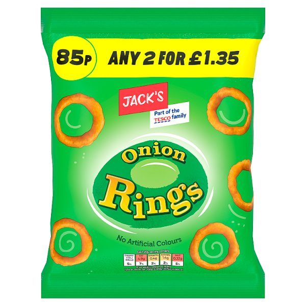 Jack's Crisp Snacks Cheap 85p CRISPS CHEAPESTCRISPS - Onion Rings 60g