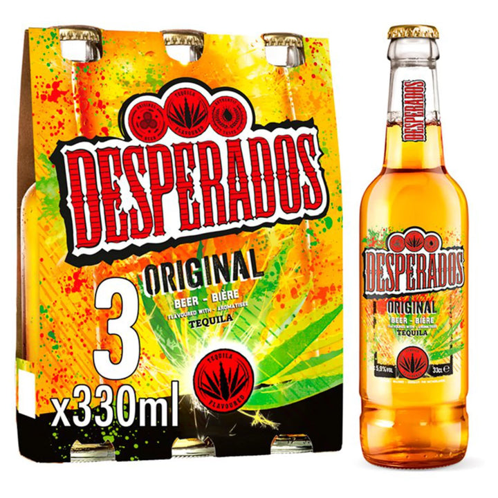 Desperados Tequila Flavoured Lager Beer Bottle - 3x330ml Bottle