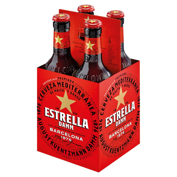 Estrella Damm Spanish Lager Beer - 330ml Bottle