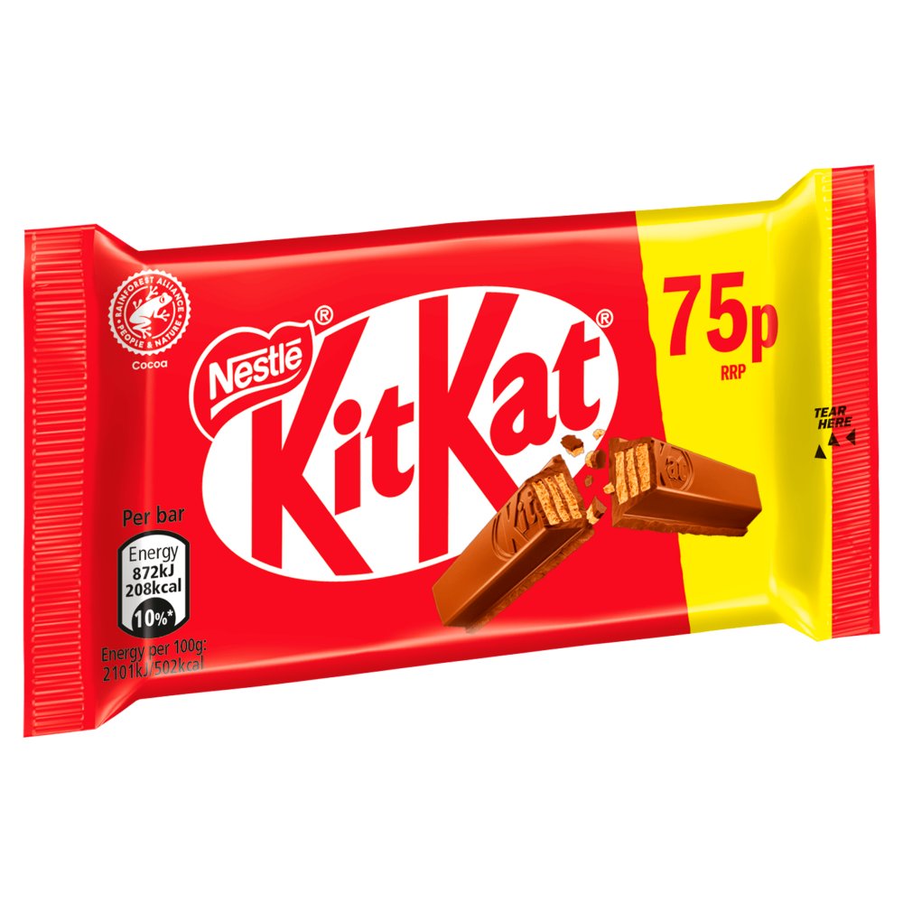 KitKat 4 Finger Milk Chocolate Bar 41.5g PMP 75p