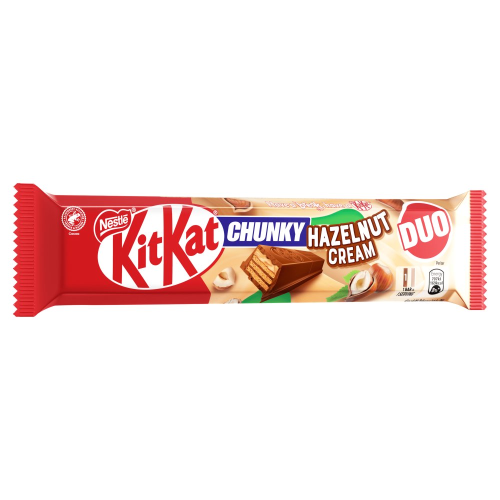 Kit Kat Chunky/hazelnut Duo Milk Chocolate Chocolate Bar 64g
