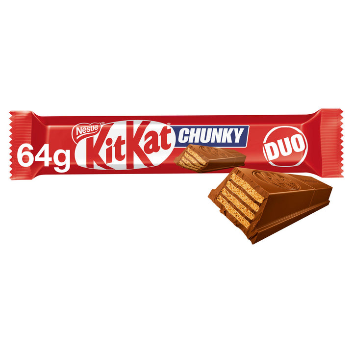 Kit Kat Chunky/hazelnut Duo Milk Chocolate Chocolate Bar 64g - Chunky
