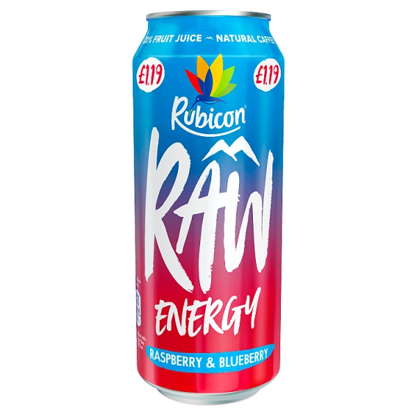 Rubicon RAW Energy drink 500ml - Blueberry Raspberry