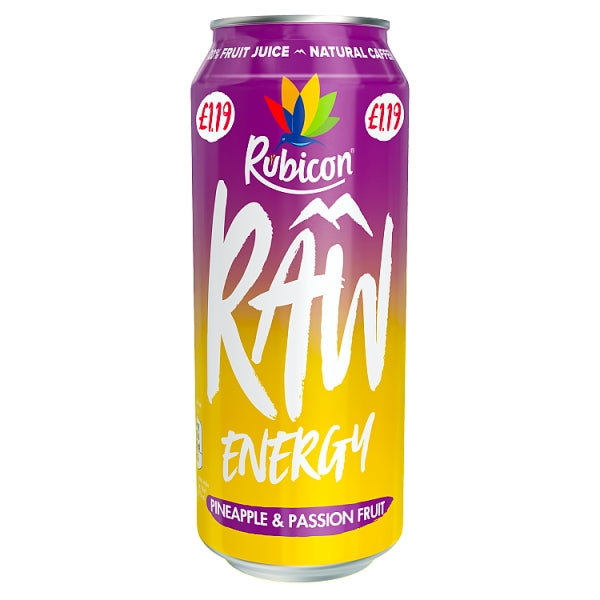 Rubicon RAW Energy drink 500ml - Pineapple & Passion Fruit