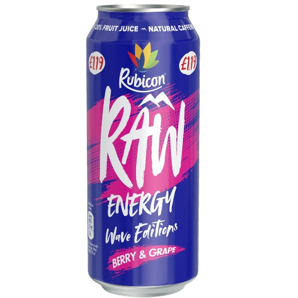 Rubicon RAW Energy drink 500ml - Berry & Grape