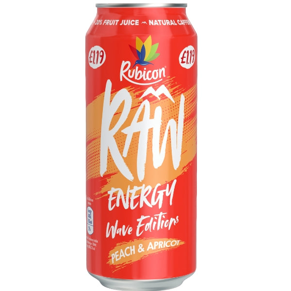 Rubicon RAW Energy drink 500ml - Peach & Apricot