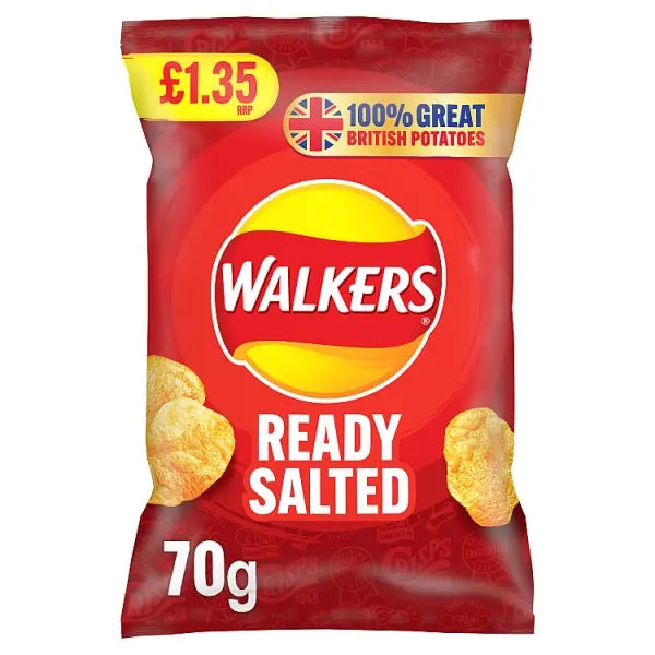 Walkers Crisps Snacks 70g chips - Ready Salted