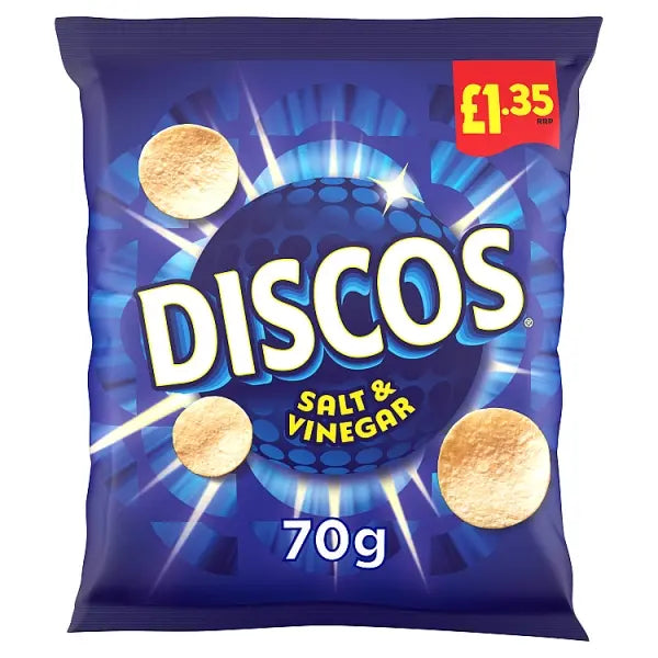 Discos Crisps 70g Snacks - Salt & Vinegar