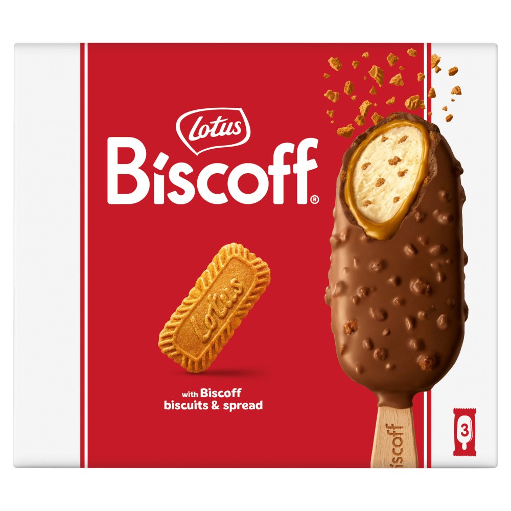 Biscoff Milk Chocolate Ice Cream Sticks 3x90ml