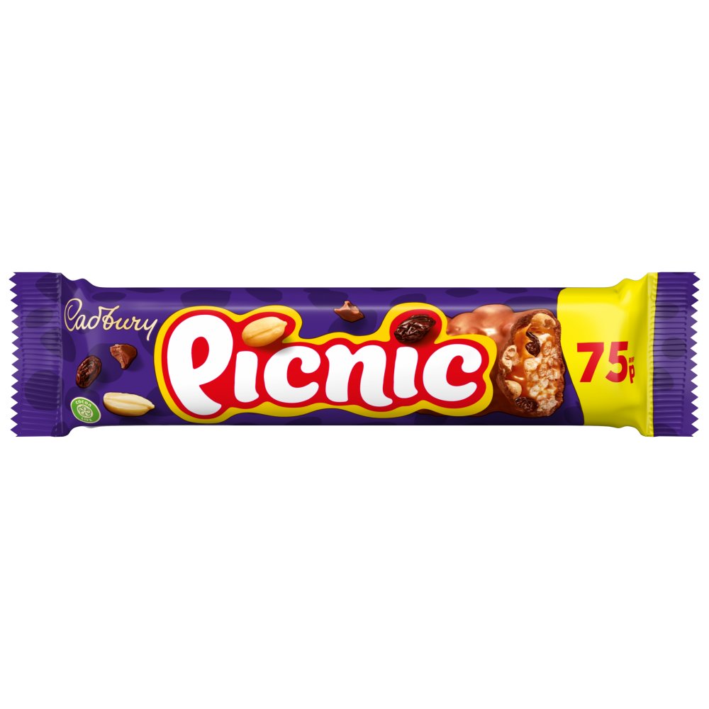 Cadbury Picnic Chocolate Bar 75p PMP 48.4g