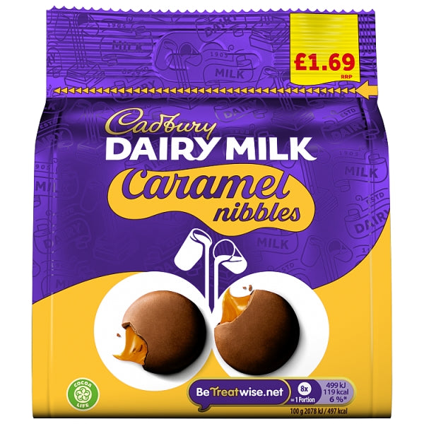 Cadbury Dairy Milk Chocolate Bag 1.69 PMP 85g - Caramel Nibbles