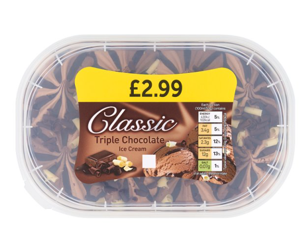 Classic Triple Chocolate Ice Cream 900ml £2.99PM