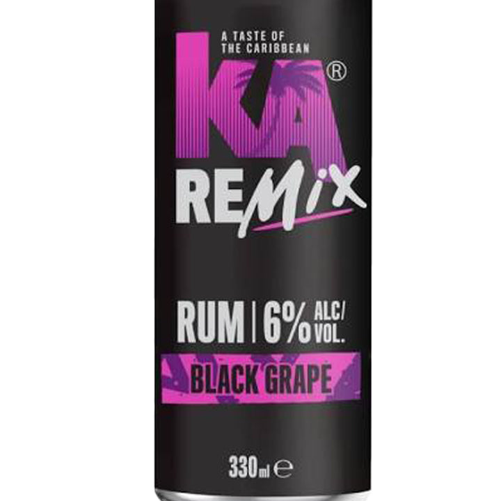 KA REMIX RUM 6% THE TASTE OF CARIBBEAN(ALCOHOLIC MIXER CANS) 330ML - Black Grape